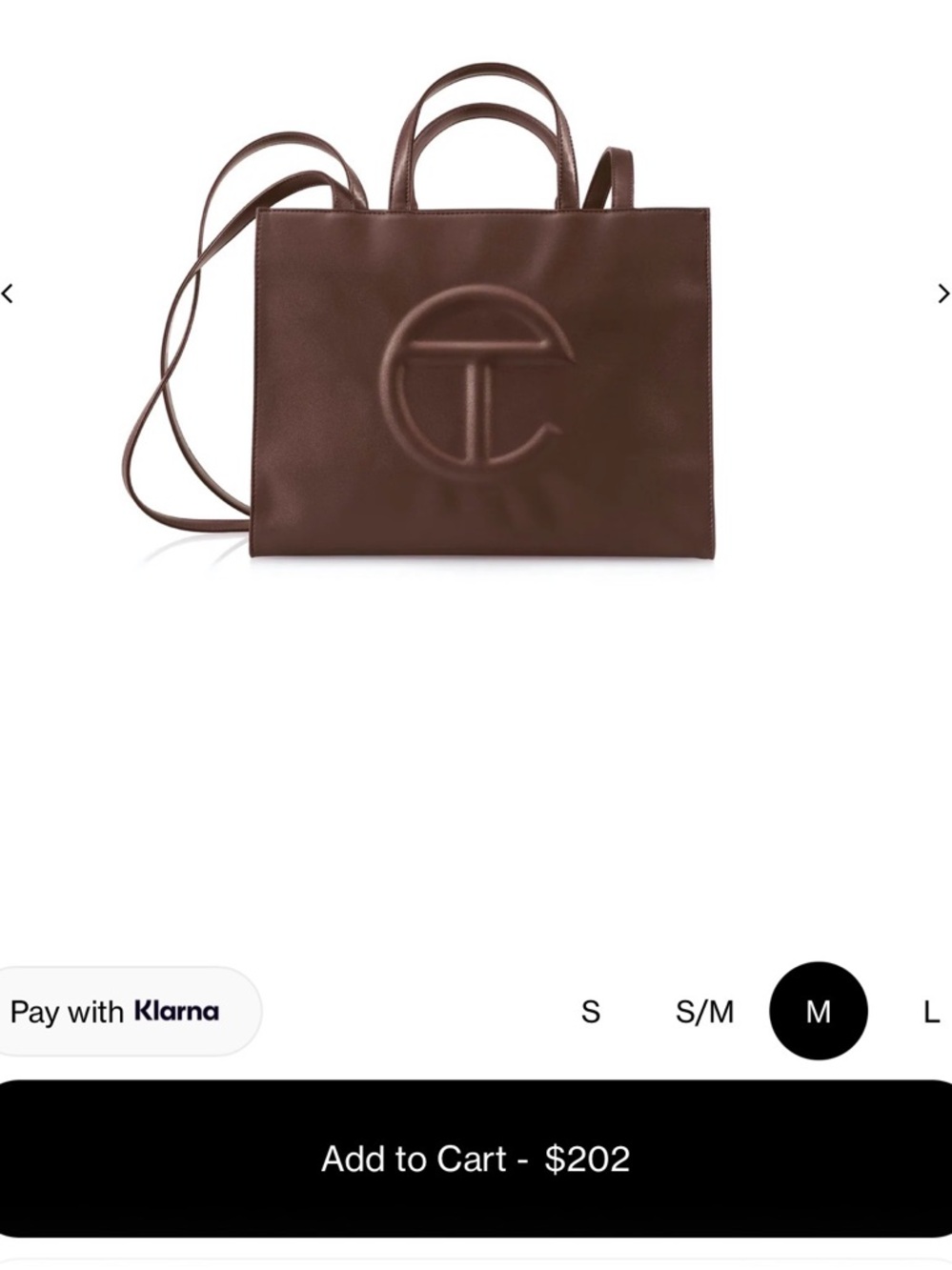 Telfar Vegan Leather Chocolate Shopping Bag